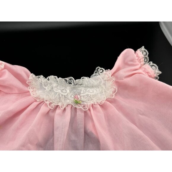 Vtg Cabbage Patch Kids Doll Clothes Pink Frilly A-line Lacy Dress Coleco Preemie - Picture 3 of 16